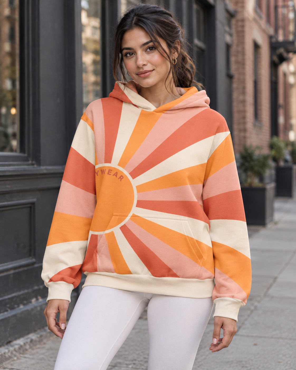Retro Sunshine Oversized Sunburst Hoodie