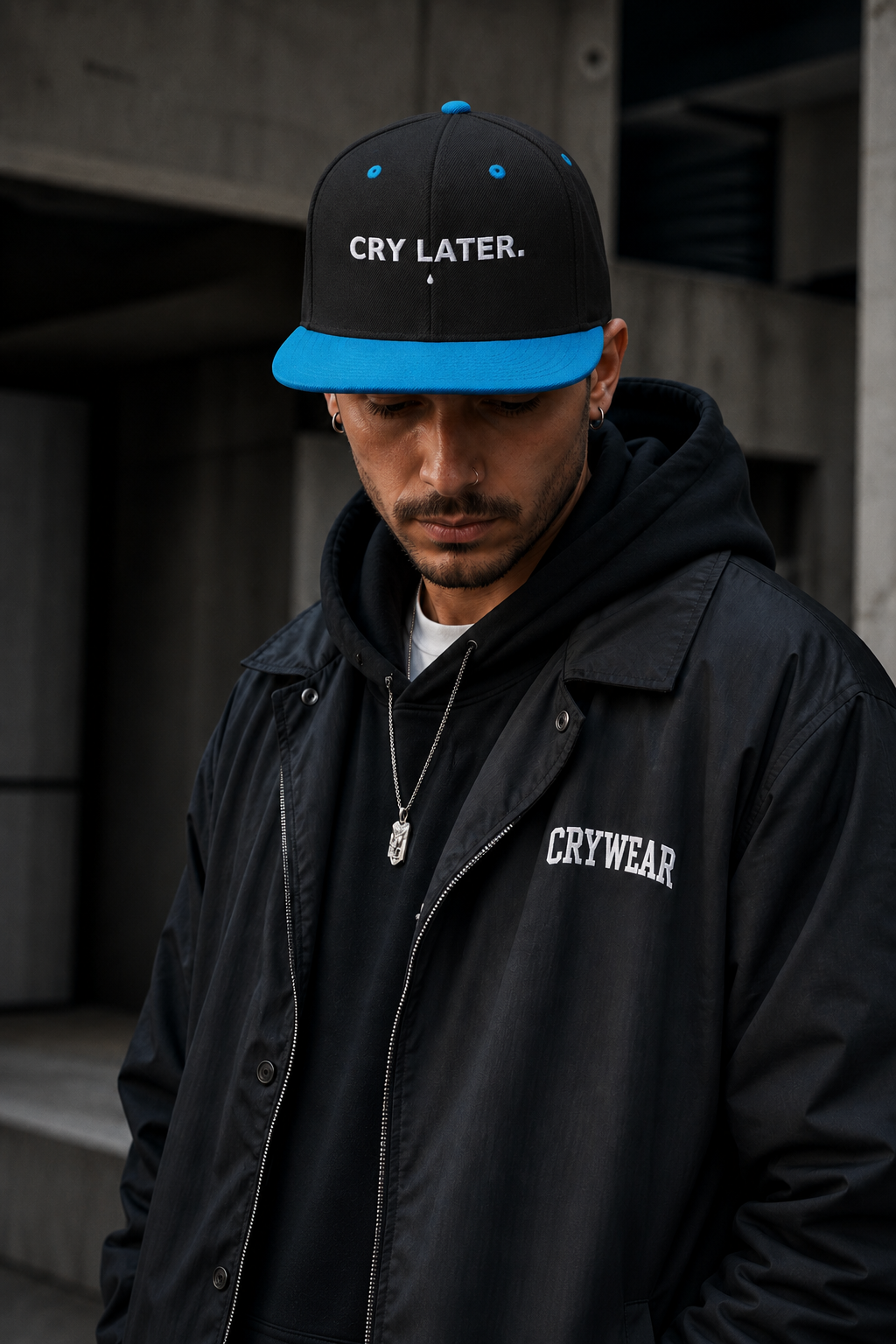 Cry Later Classic Snapback Cap