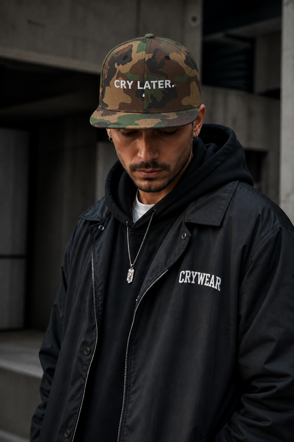 Cry Later Classic Snapback Cap
