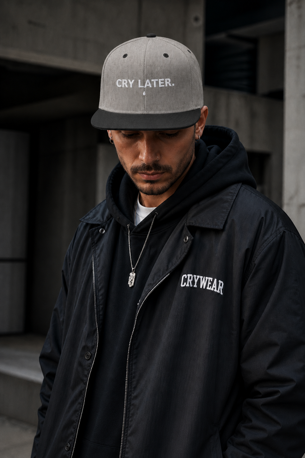 Cry Later Classic Snapback Cap