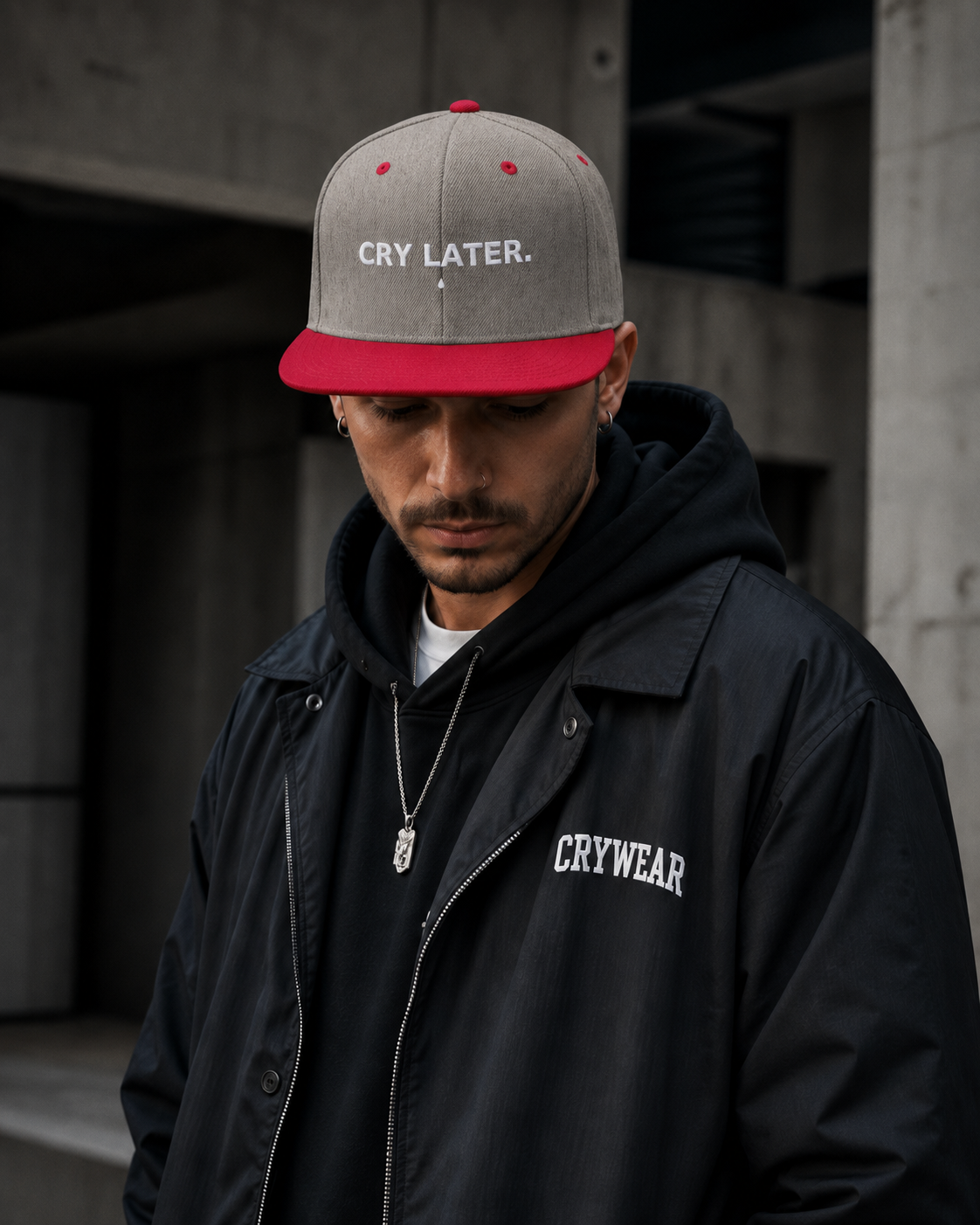 Cry Later Classic Snapback Cap