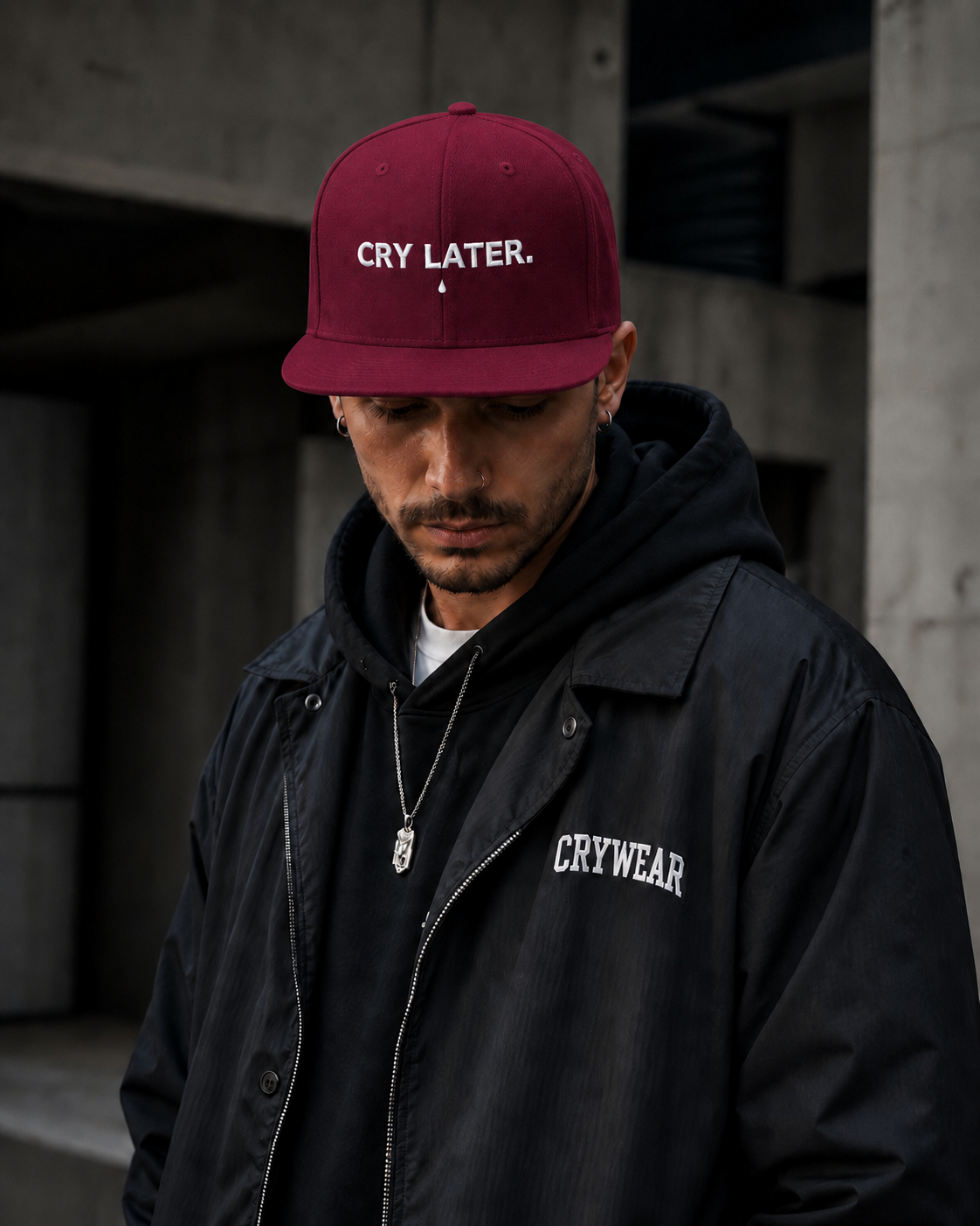Cry Later Classic Snapback Cap