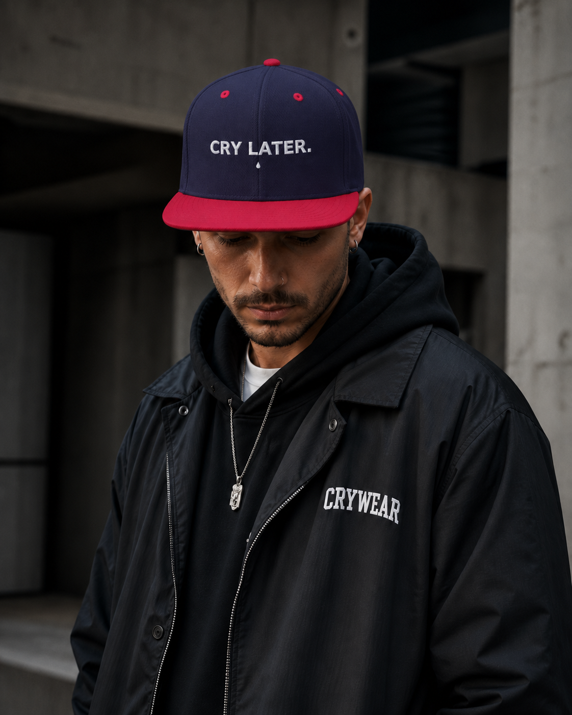 Cry Later Classic Snapback Cap
