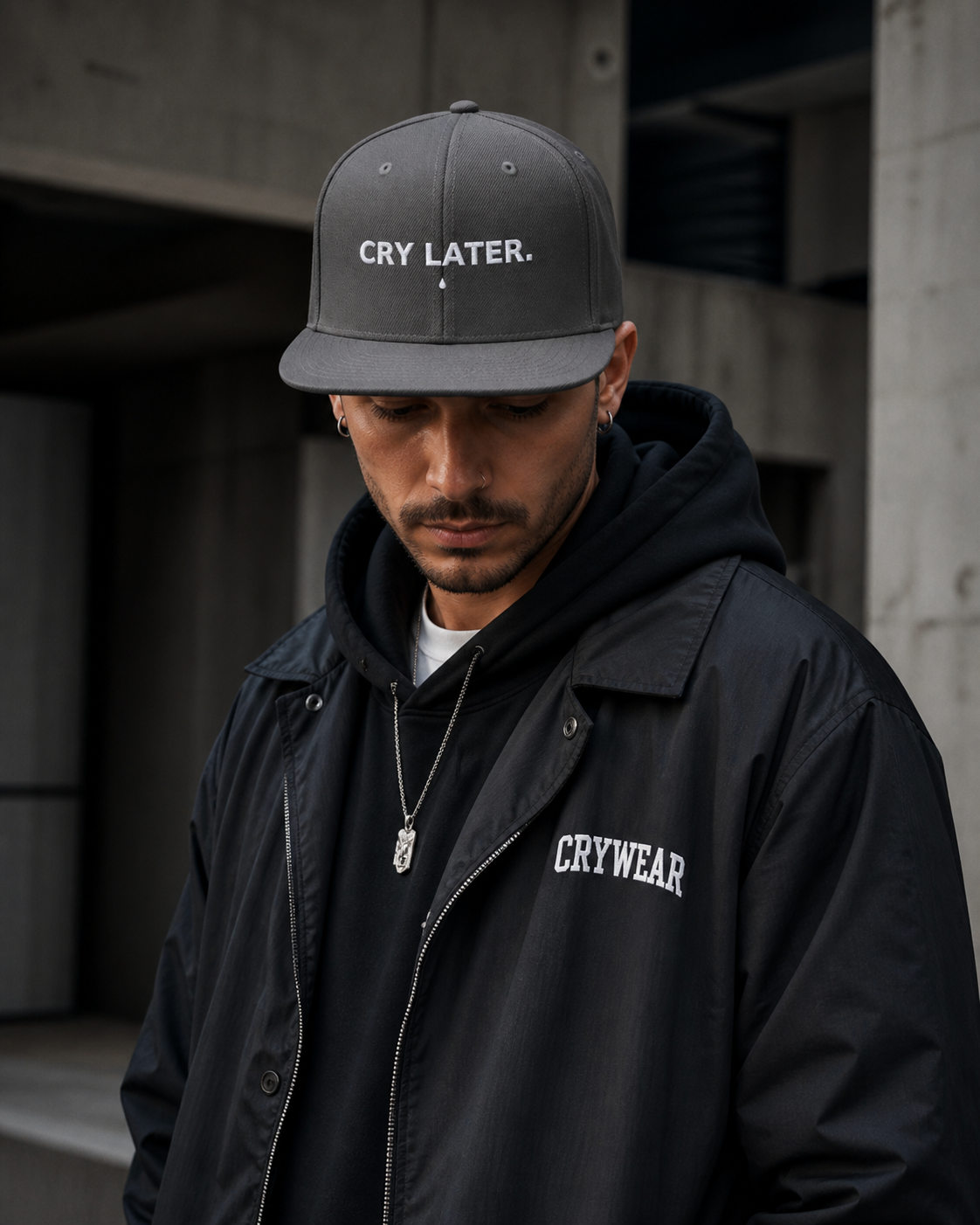 Cry Later Classic Snapback Cap