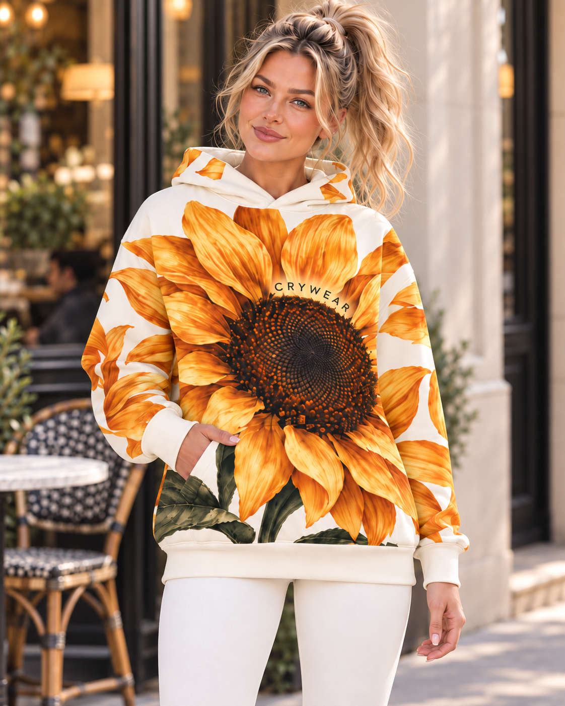 CRYWEAR Giant Sunflower Oversized Hoodie