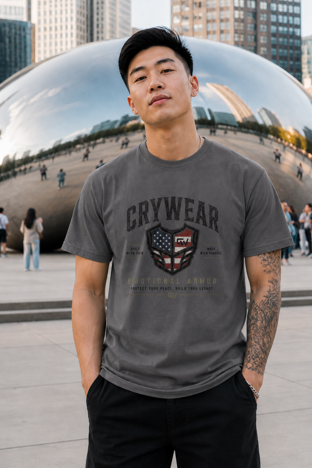 Crywear Emotional Armor Garment-Dyed Organic Tee