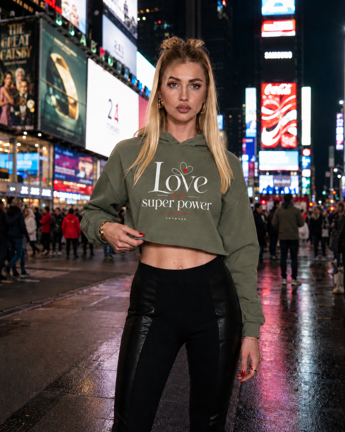 Love is My Super Power Crop Hoodie