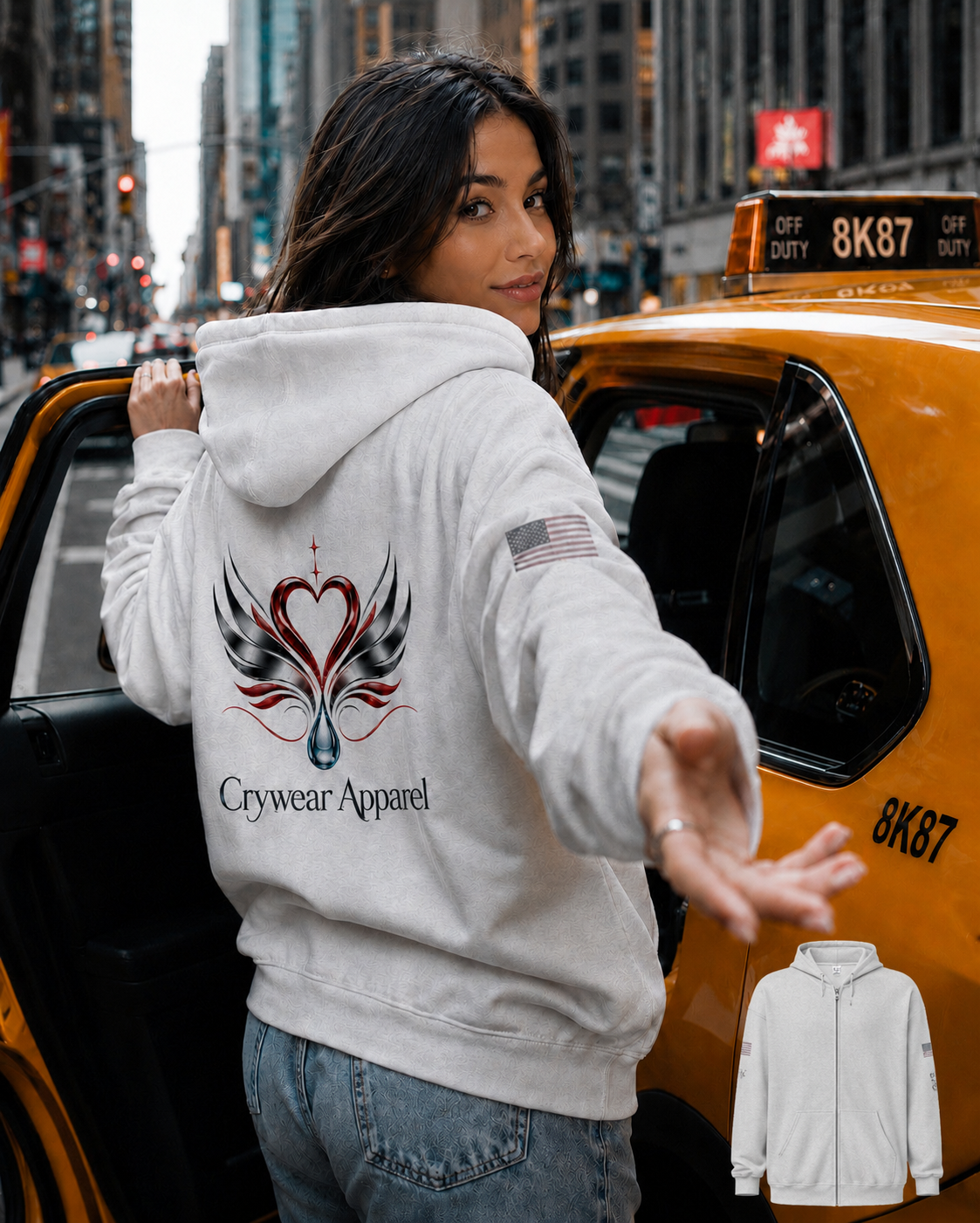 Heart Wing Unisex Zip Hoodie