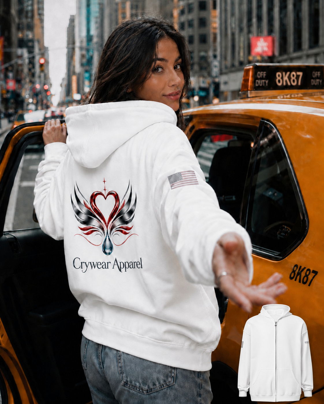Heart Wing Unisex Zip Hoodie
